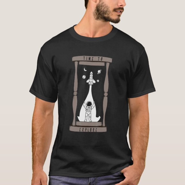 Time To Explore The World Instrument Hourglass T-Shirt (Front)
