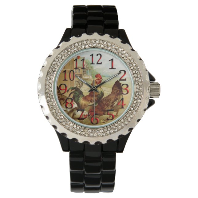 Time To Feed The Chickens Wrist Watch. Watch (Front)