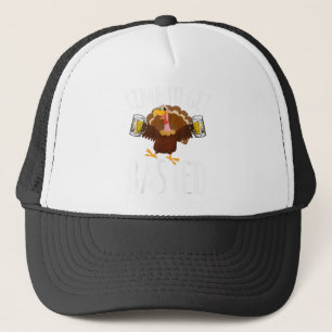 Time To Get Basted Funny Beer Thanksgiving Turkey Trucker Hat