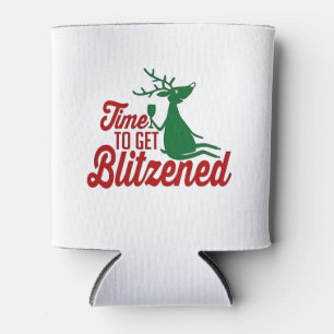 Time to Get Blitzened Christmas Reindeer  Can Cooler