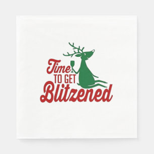 Time to Get Blitzened Christmas Reindeer Napkin