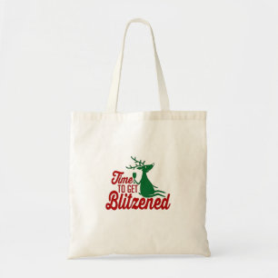 Time to Get Blitzened Christmas Reindeer Tote Bag