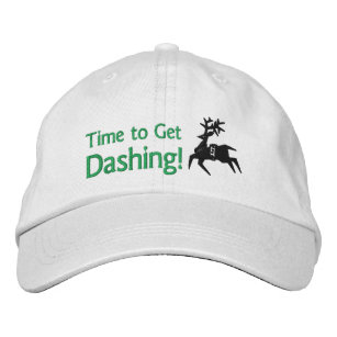 Time to Get Dashing Reindeer Icon Emoji Runner's Embroidered Hat