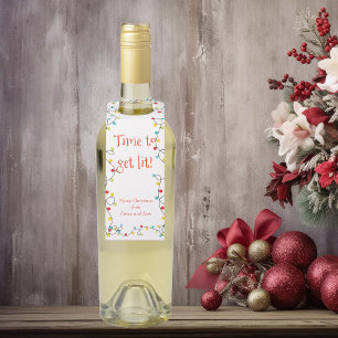 Time to Get Lit Funny Holiday Bottle Tag