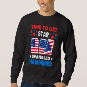 Time To Get Star Spangled Hammered Beer Usa Flag 4 Sweatshirt