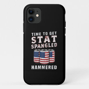 Time To Get Star Spangled Hammered Beer USA Flag Case-Mate iPhone Case