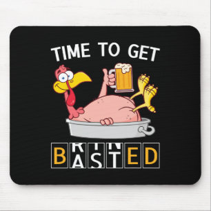 Time To Get Sted Funny Turkey Beer Thanksgiving Od Mouse Pad