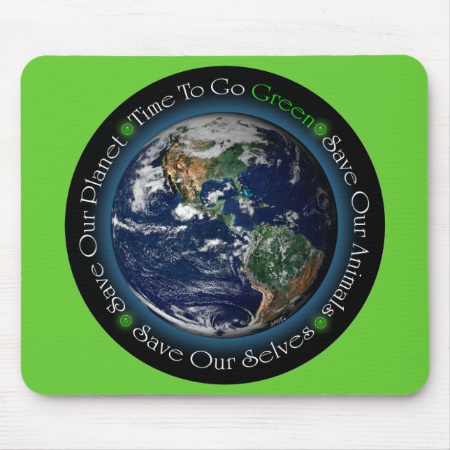 Time To Go Green Mousepad (Front)