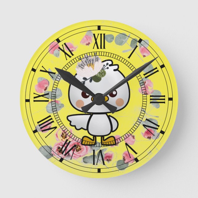 Time to-go-to school Clock, Round (Medium) Clock (Front)