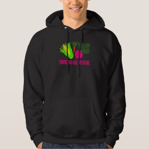 Time To Go Veggie Vegetarian Vegetarians Veggie Ve Hoodie