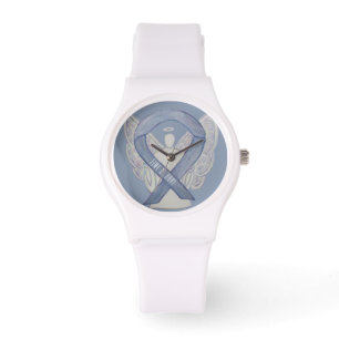 Time to Hope Silver Awareness Ribbon Custom Watch