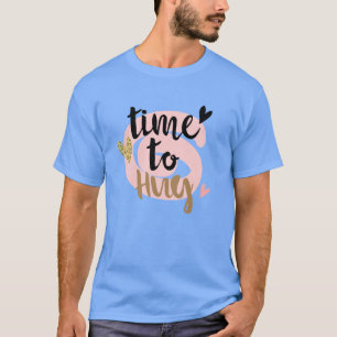 Time To Hug Happy Valentine's Day Modern Gift T-Shirt
