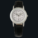 Time to Knit Yarn Clock Face  Watch<br><div class="desc">A cute illustrated,  time to knit themed clock,  featuring a ball of yarn on a modern watch with black ban. The text reads: time to knit and knit purl repeat. A light pastel peach background. A unique and unexpected gift for an avid knitter.</div>