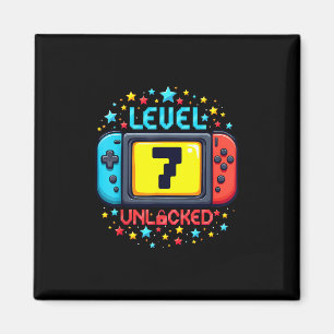 Time To Level Up 7 Unlocked 7th Birthday Boy Video Magnet