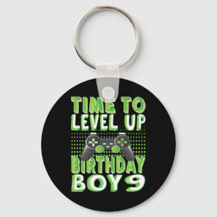 Time To Level Up Birthday Boy 9 Years Old Video Ga Key Ring