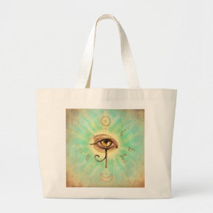 Time to manifest ! - eye of Horus artsy Large Tote Bag
