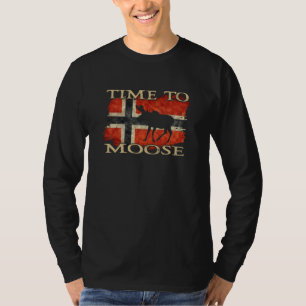 Time To Moose Norway Flag Scandinavia Souvenir Moo T-Shirt