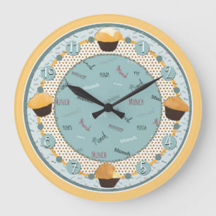 Time to Munch my Muffin (Clock) Large Clock