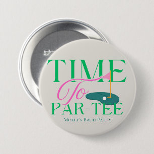 Time to Par-Tee – Fun Golf-Themed Bachelorette 7.5 Cm Round Badge