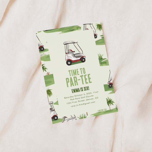 Time to Par-Tee Golf Birthday Party Invite (Creator Uploaded)