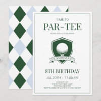 Time to Par-Tee Green Blue Golf 8th Birthday Party
