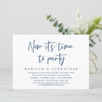 Time To Party, Casual Wedding Elopement Dinner Inv
