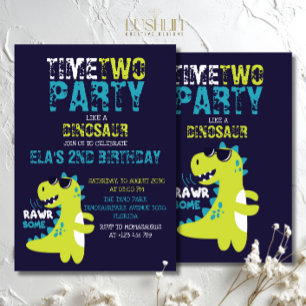Time to Party Like a Dinosaur Prehistoric Birthday Invitation