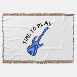 Time To Play Electric Guitar - Custom Background Throw Blanket