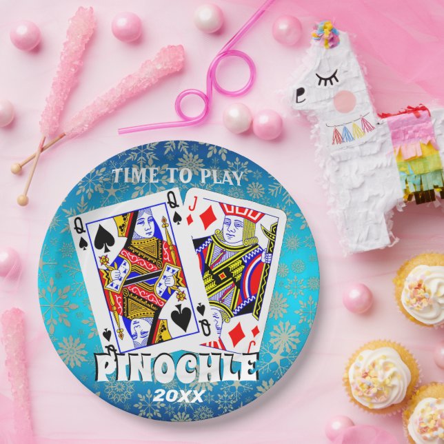 Time to Play Pinochle Paper Plate (Party)