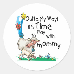 Time to Play with Mommy2 Classic Round Sticker