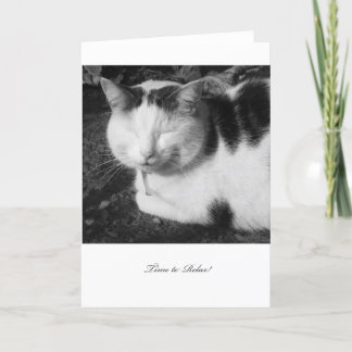 Time to Relax Cat - Blank Retirement Card