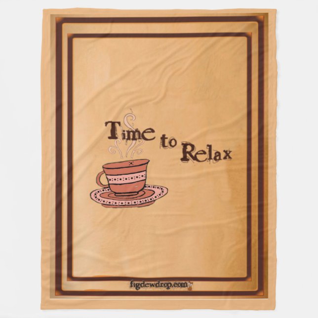 Time to Relax "Chocolate Bar"Brown Fleece Blanket  (Front)