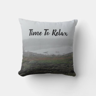 Time to Relax Foggy Landscape Photo Morning Fog Cushion
