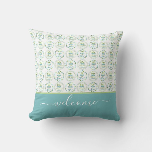 Time to Relax, Go with the Flow, Custom Cushion (Front)