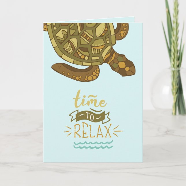 Time to Relax Greeting Card (Sea Turtle) (Front)