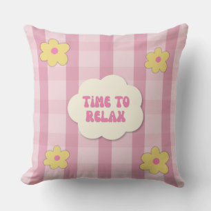 Time to Relax Pink Floral Cushion Cover