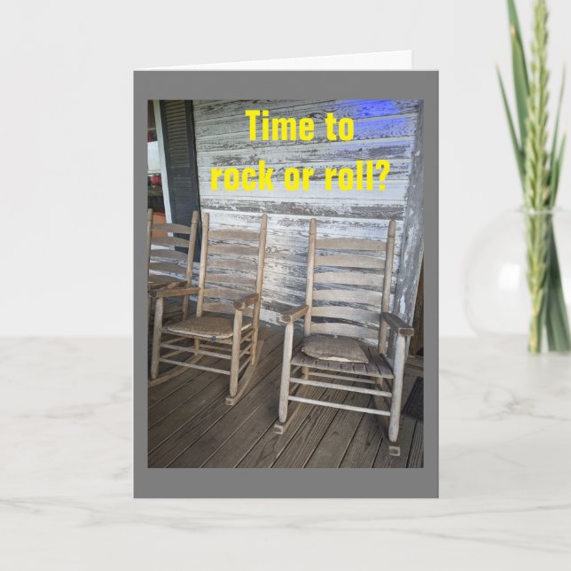 TIME TO "ROCK OR ROLL" ON YOUR BIRTHDAY! CARD (Front)