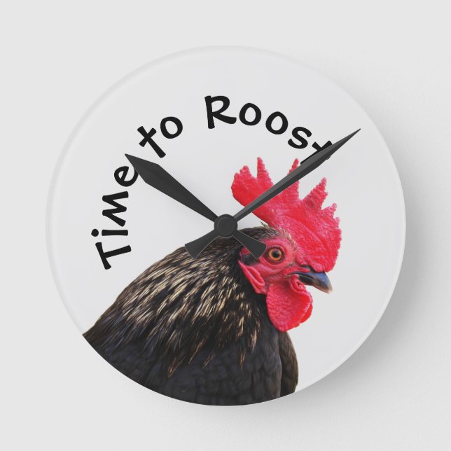 Time to Roost Round Clock (Front)