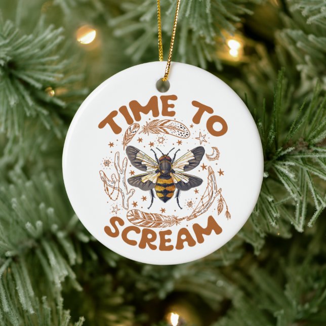 Time To Scream Cicadas Lover Insects Entomologist Ceramic Tree Decoration (Tree)