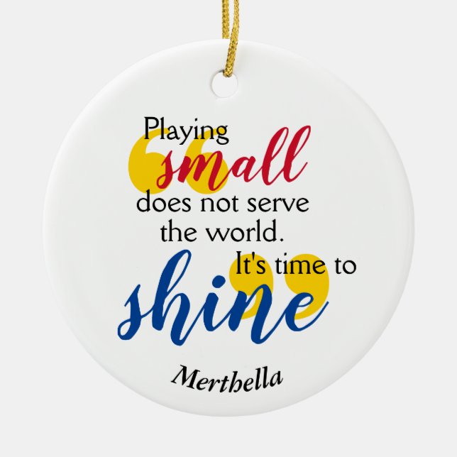 TIME TO SHINE Christian Prayer Ceramic Tree Decoration (Front)