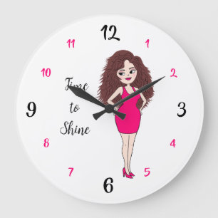 Time to Shine – Elegant Woman Wall Clock