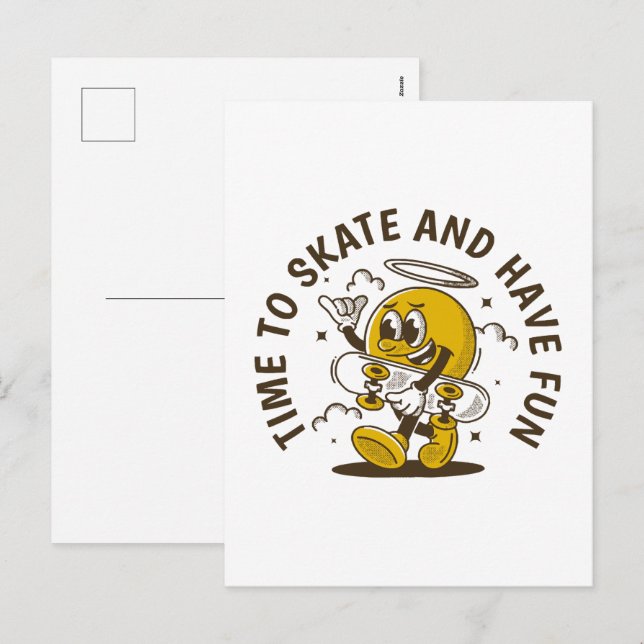 Time to skate holiday postcard (Front/Back)
