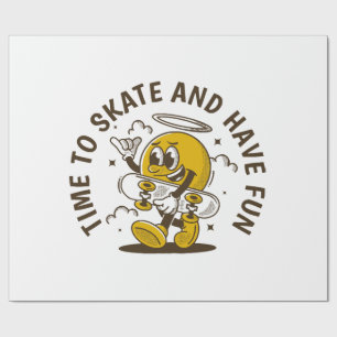 Time to skate wrapping paper