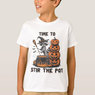 Time to Stir the Pot – Funny Halloween Racoon Cau T-Shirt