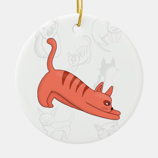 Time to Stretch Ceramic Tree Decoration (Front)