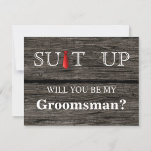 Time to Suitup Black Chalk Board Red Tie Invitatio Invitation