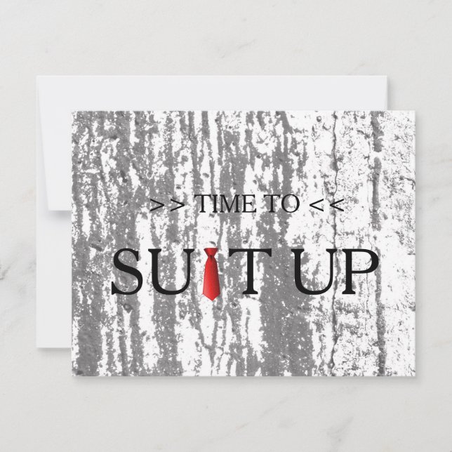 Time to Suitup Blur Background Red Tie Invitation (Front)