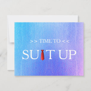 Time to Suitup Blur Background Red Tie Invitation