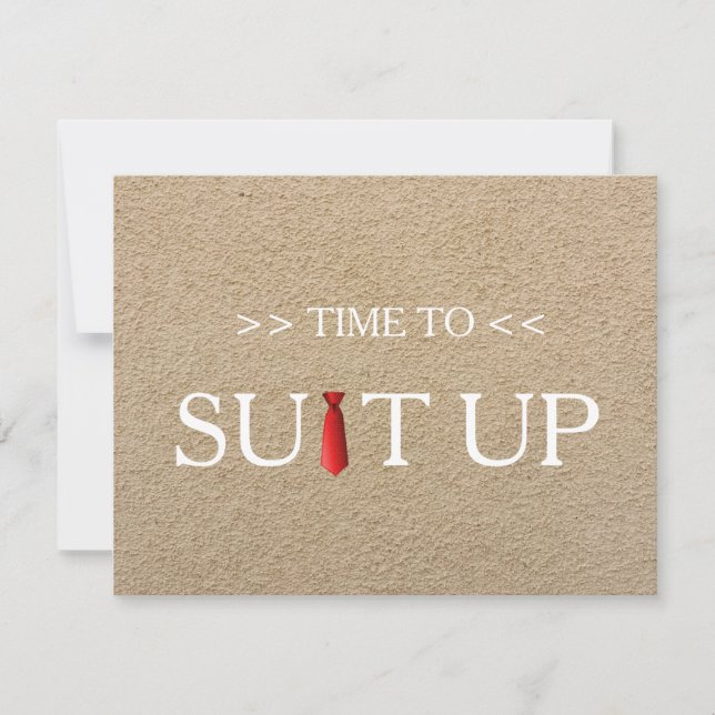 Time to Suitup Board Red Tie Invitation (Front)