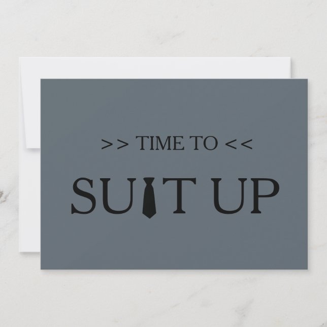 Time to Suitup Grey Background Invitation (Front)